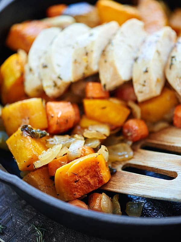 cooked veggies in skillet