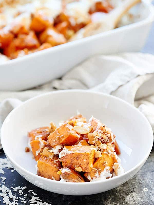 sweet potato casserole in bowl