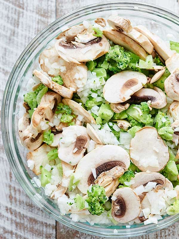 bowl of veggies above