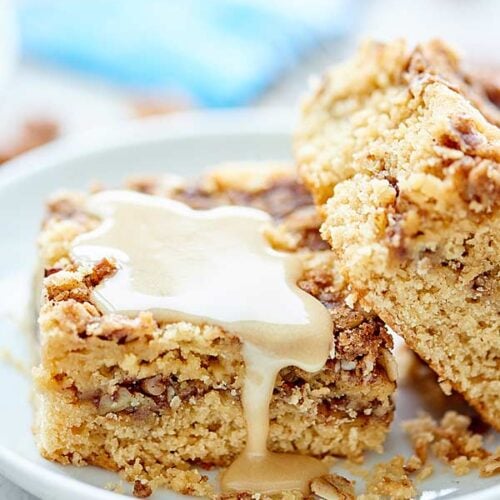 Cake Mix Coffee Cake with Streusel and Icing!