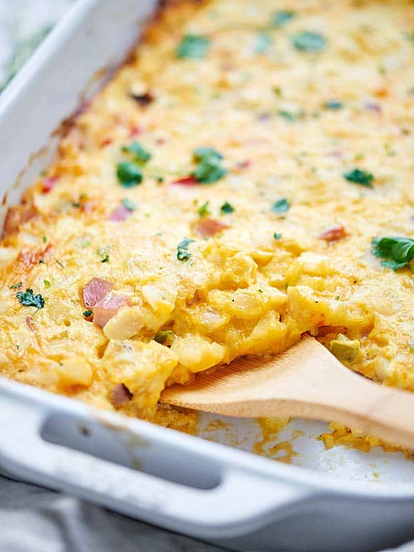 Ham and Cheese Breakfast Casserole Recipe - w/ Potatoes