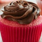 This Chocolate Strawberry Cupcakes Recipe is a twist on chocolate covered strawberries. A moist, strawberry cupcake is smothered in the creamiest chocolate buttercream! showmetheyummy.com #strawberrycupcake #chocolatebuttercream