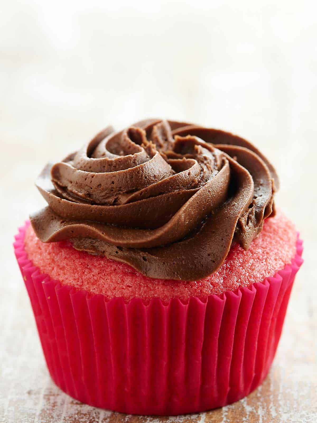 Chocolate Strawberry Cupcakes - w/ Chocolate Buttercream