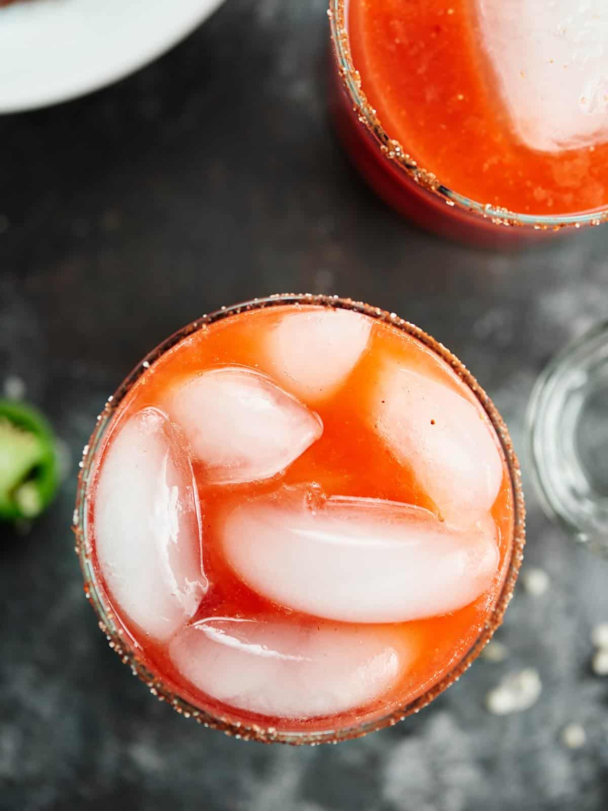 Strawberry Jalapeno Margarita Recipe - w/ Chili & Salt Rim