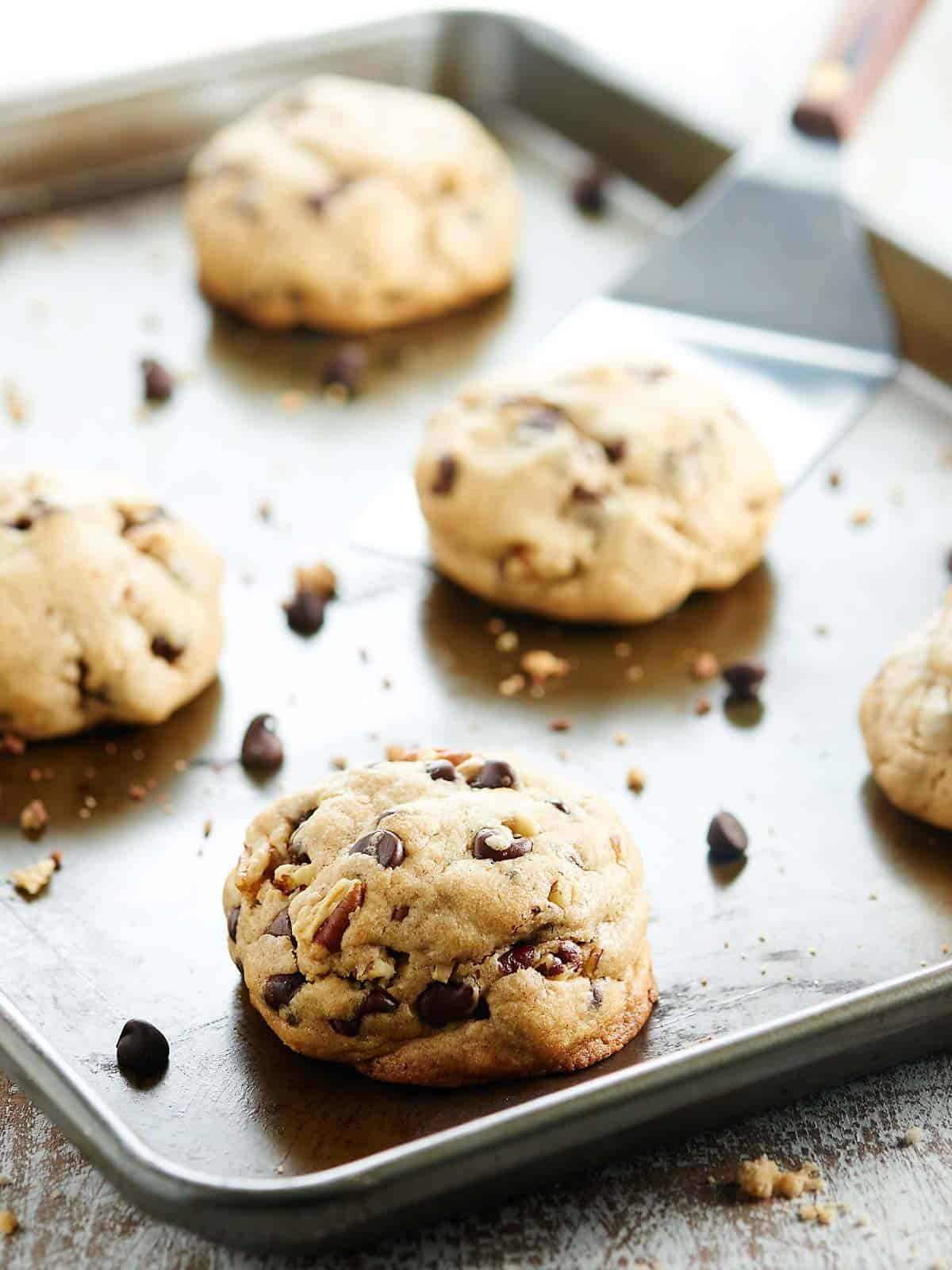 Fluffy Chocolate Chip Cookies Recipe w/ Toasted Pecans