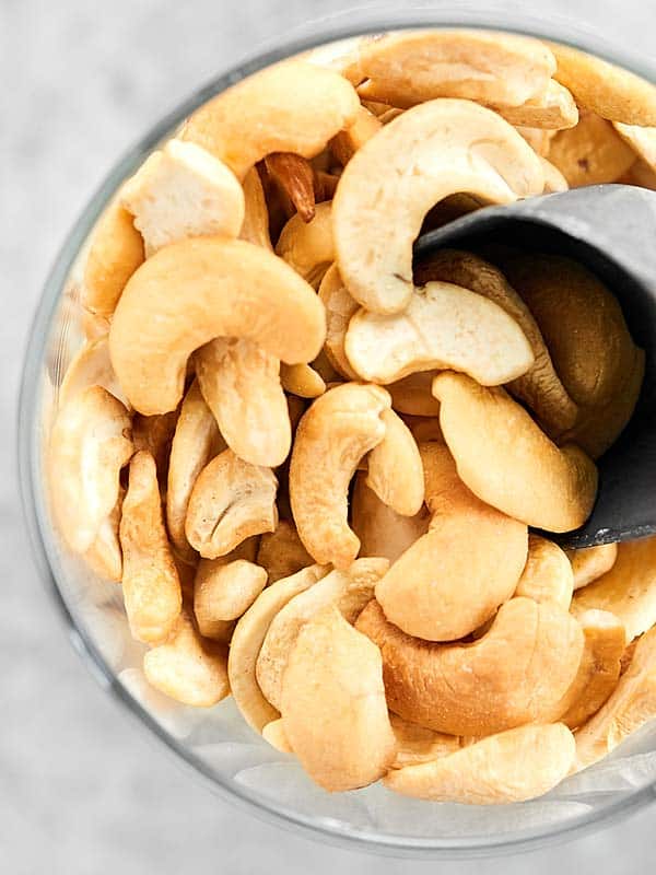 jar of cashews above