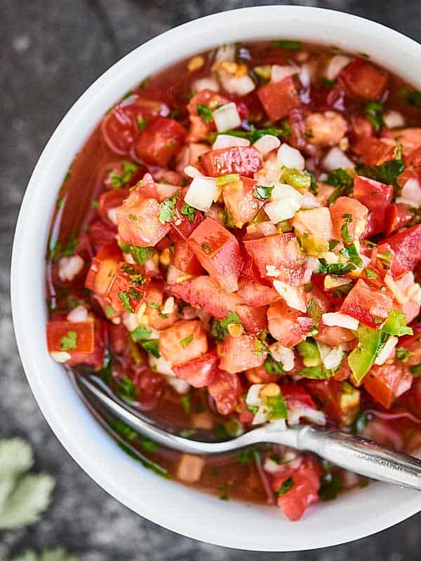 bowl of pico above