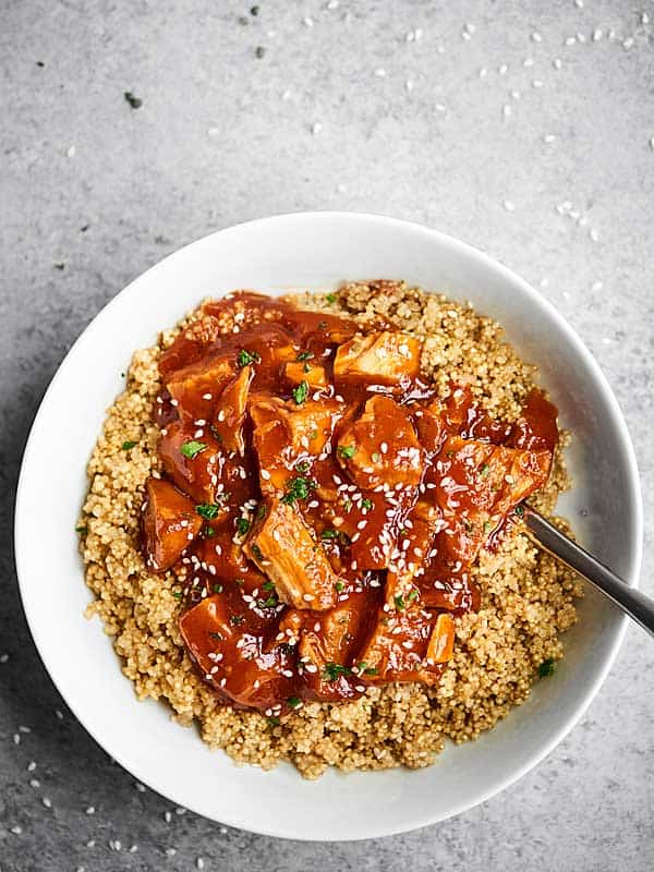 Slow Cooker Honey Sriracha Chicken - Fit Foodie Finds