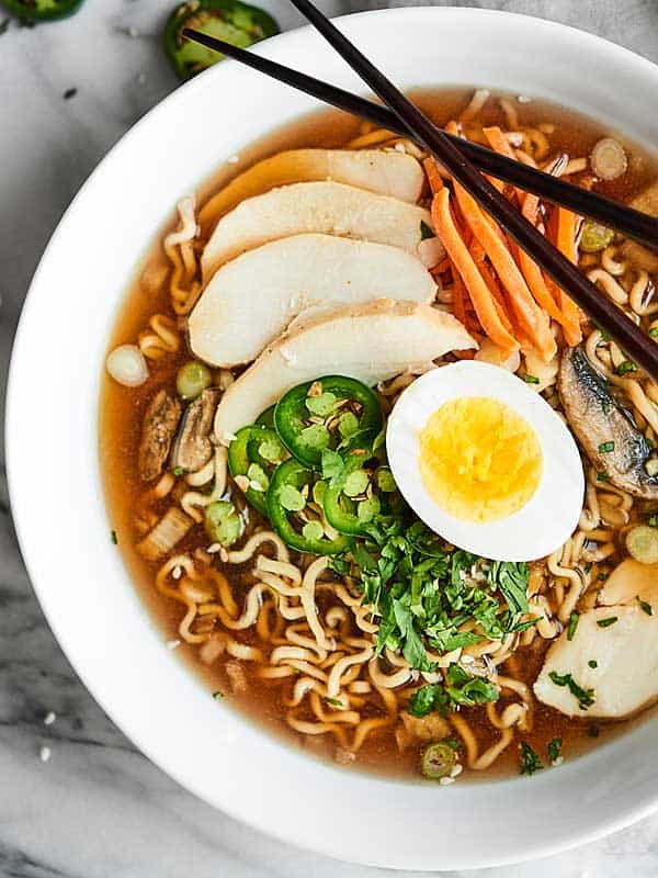 Chicken Ramen Noodles made easier in the crockpot! These Slow Cooker Ramen Noodles may be simple in preparation, but they're completely packed with flavor! showmetheyummy.com #ramennoodles #slowcooker