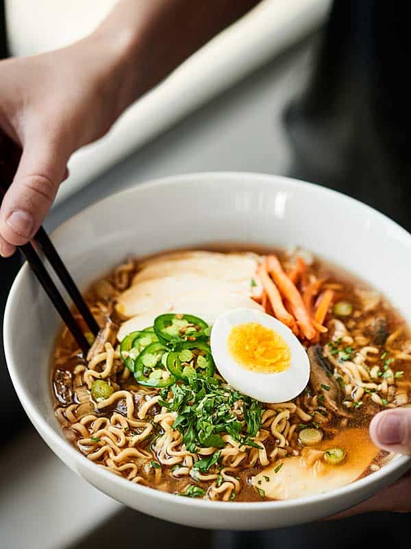 Chicken Ramen Noodles made easier in the crockpot! These Slow Cooker Ramen Noodles may be simple in preparation, but they're completely packed with flavor! showmetheyummy.com #ramennoodles #slowcooker