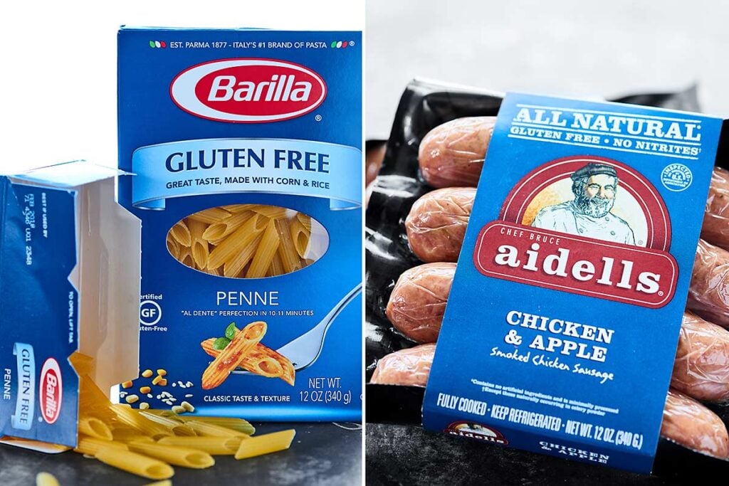Spicy Chicken Sausage Pasta Recipe - w/ Gluten Free Penne