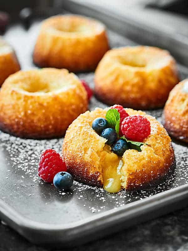 chocolate lava cake in cupcake pan