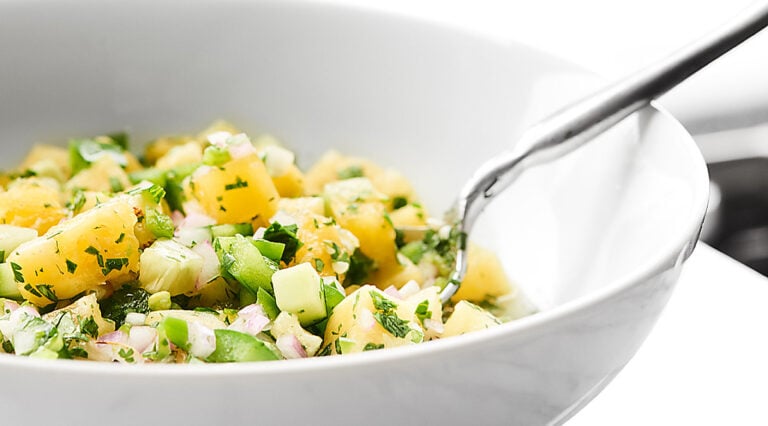 Bowl of pineapple salsa