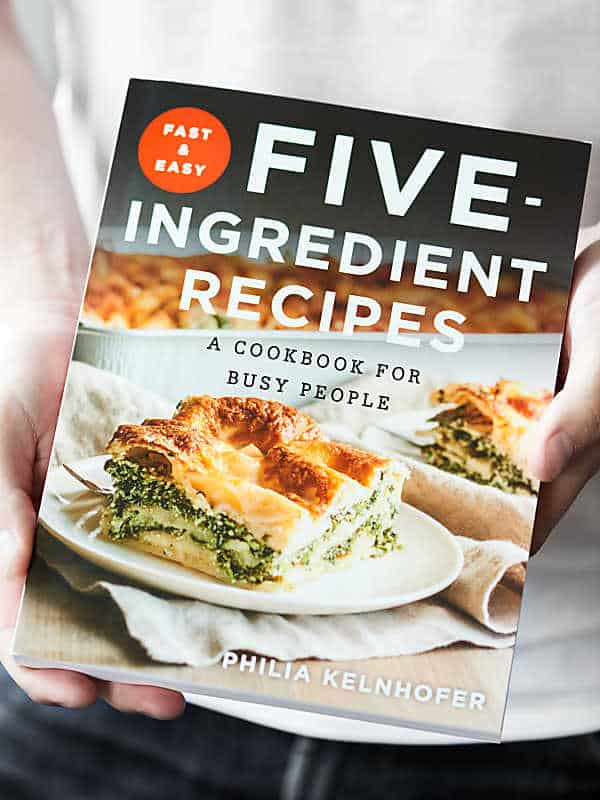 five ingredient recipe cookbook held