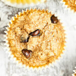 At only 115 calories, these are muffins you don't have to feel bad about! These Skinny Banana Chocolate Chip Muffins are naturally gluten free, vegan, ultra moist, and completely delicious! Nobody will ever guess these are healthy! showmetheyummy.com #skinnymuffins #healthymuffins