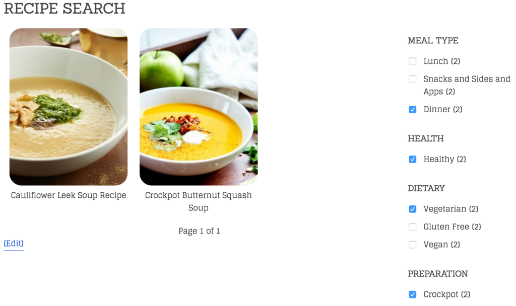 Recipe Search Example