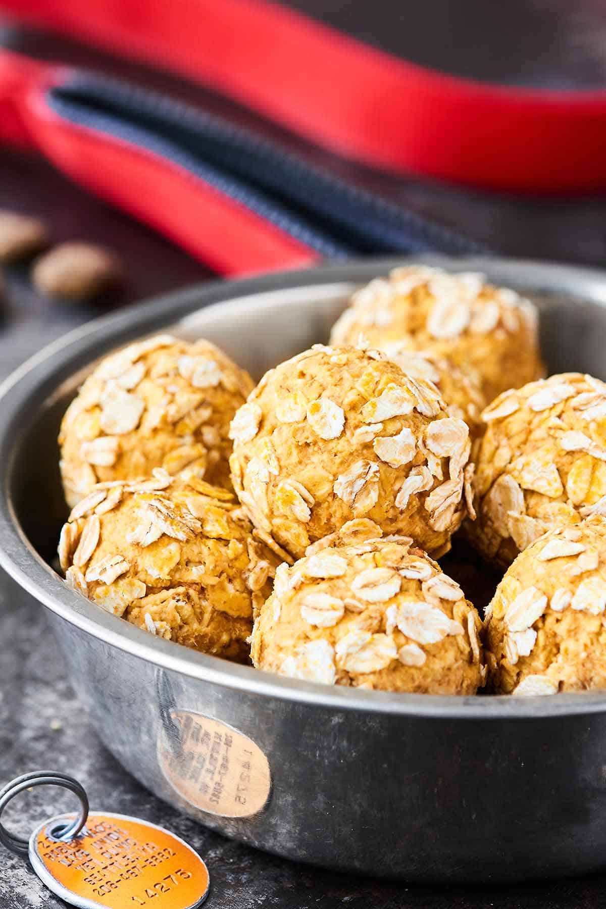 Bowl of homemade dog treats