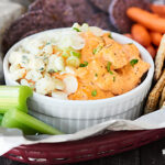 This Slow Cooker Cheesy Buffalo Chicken Dip is the snack dreams are made of! Only 5 minutes of prep for this ultra cheesy, perfectly spicy, super creamy chip dip! showmetheyummy.com #buffalochickendip #slowcookerbuffalochickendip