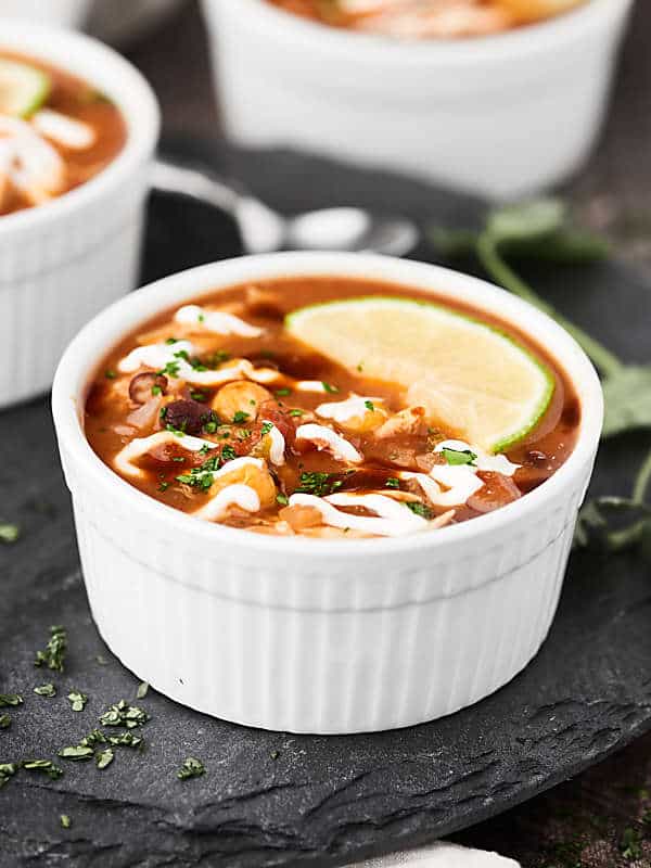 bowl of chicken taco soup