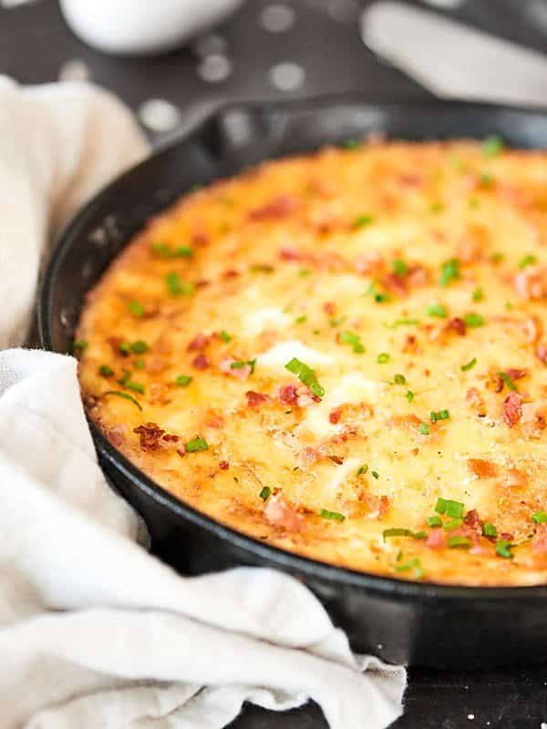 Quiche in a skillet