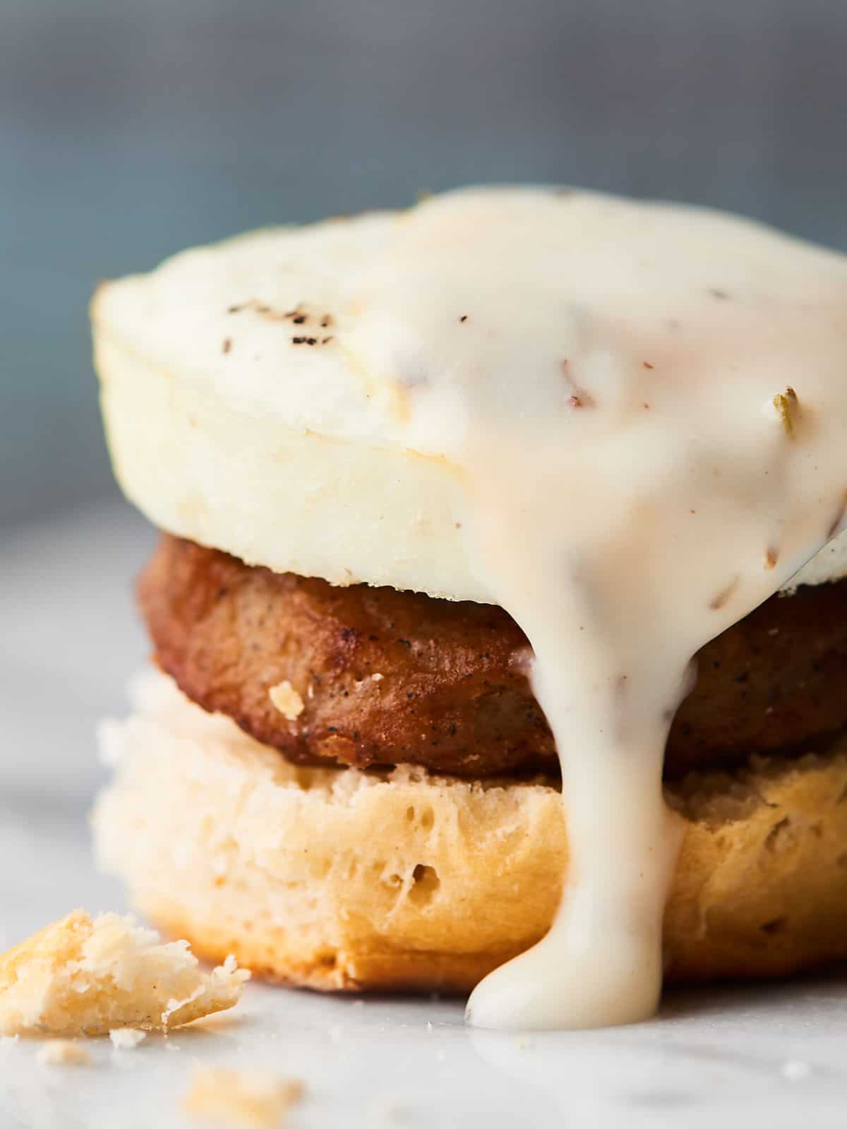 Biscuits and Gravy Breakfast Sliders Recipe w/ Maple Sausage