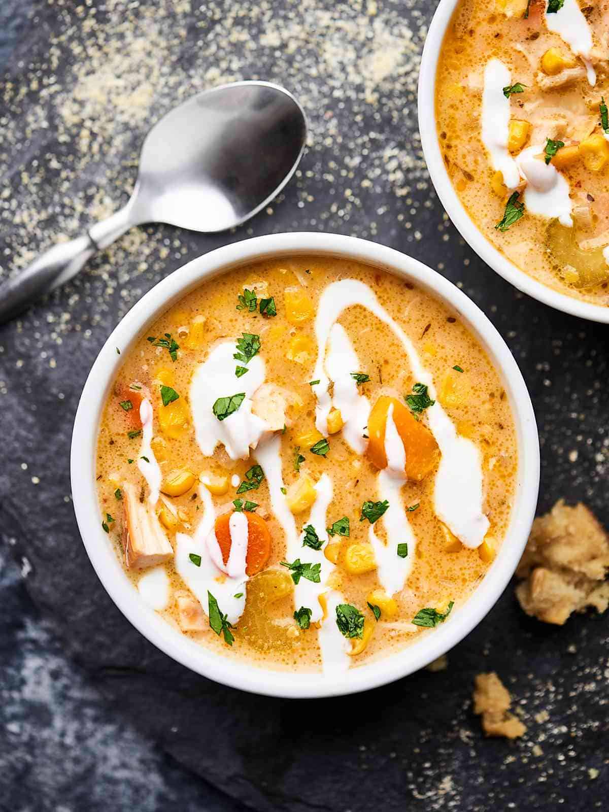 Leftover Turkey Corn Chowder Recipe Crockpot Recipe 10Minute Prep!