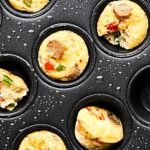#ad Start your day right with these 29 calorie Healthy Breakfast Casserole Bites! Packed with veggies, chicken sausage, and eggs, these bites are healthy, gluten free, and totally flavorful! showmetheyummy.com Made in partnership w/ @jonesdairyfarm