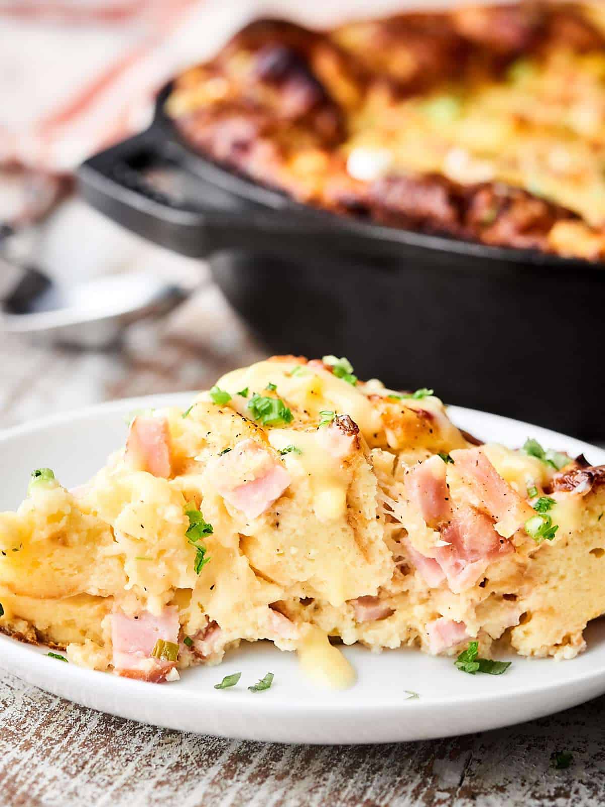 Hawaiian Eggs Benedict Casserole - Cheese, Pineapple, Canadian Bacon