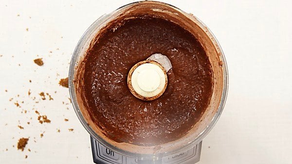 banana chocolate muffin batter in food processor