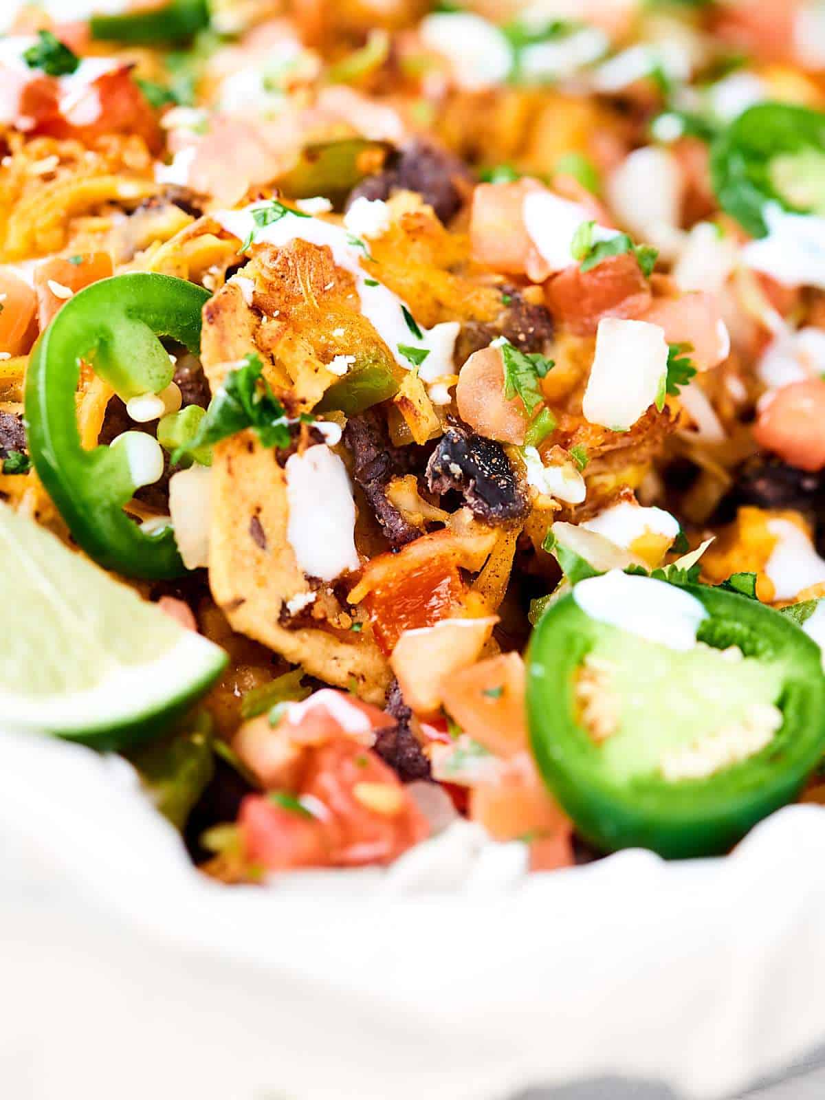 Loaded Chicken Nachos Recipe Crockpot Chicken, Vegetables, & More!