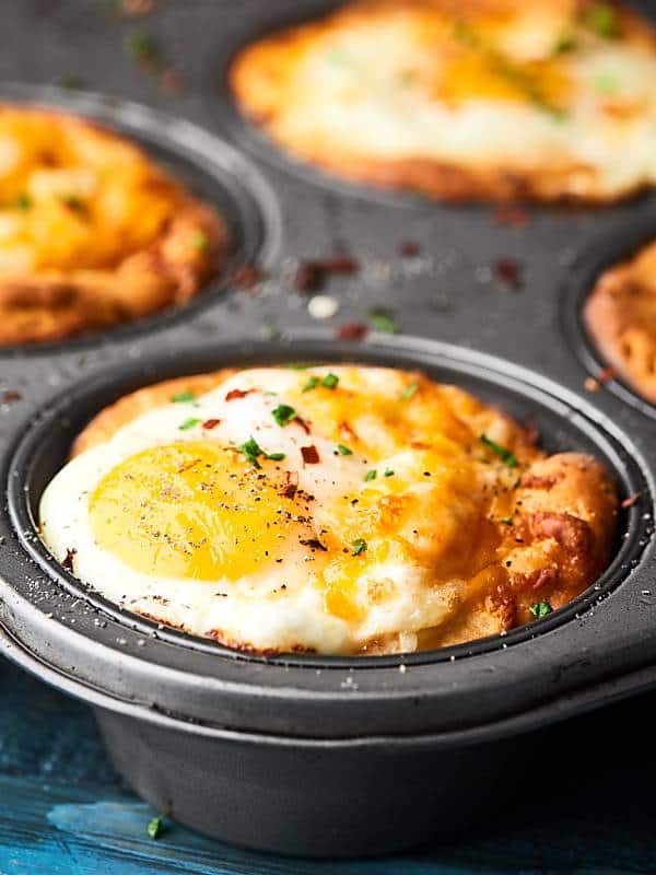 Biscuit cups in muffin tin