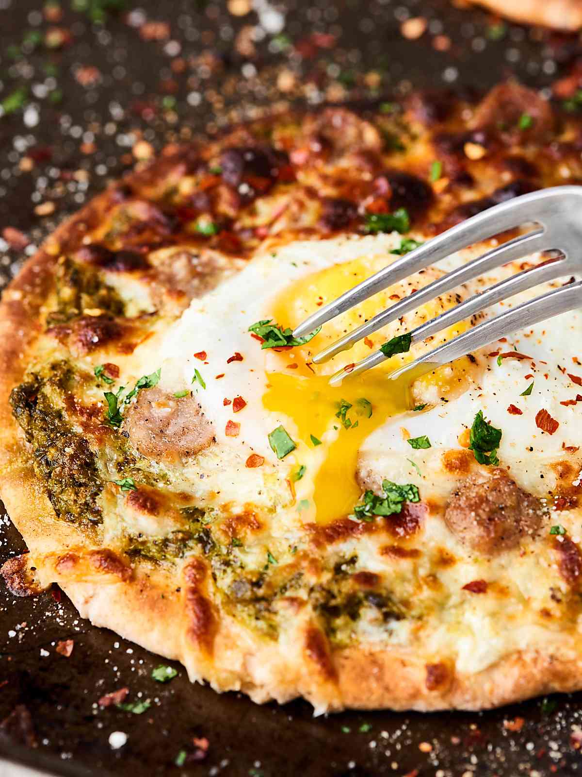 Breakfast Pizza Egg Sausage And Cheese Pizza Recipe
