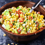 This Grilled Corn Salsa Recipe is loaded with fresh summer produce: corn, avocado, tomatoes, and more! Only 9 ingredients necessary! showmetheyummy.com