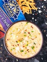 #ad This Easy Cheesy Corn Chowder is loaded with potatoes, sweet corn, creamed corn, bacon, and three kinds of cheese! 20 minute, 1 pot meal! showmetheyummy.com Made in partnership w/ @crystalfarms #cheeselove #CrystalFarmsCheese