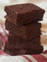 This easy chocolate fudge is made in one bowl, has 5 ingredients, and is cooked in the microwave for 90 seconds! The easiest dessert you'll make this holiday season! showmetheyummy.com #fudge #chocolatefudge #easychocolatefudge #microwave #holiday