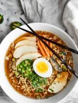 Chicken Ramen Noodles made easier in the crockpot! These Slow Cooker Ramen Noodles may be simple in preparation, but they're completely packed with flavor! showmetheyummy.com #ramennoodles #slowcooker