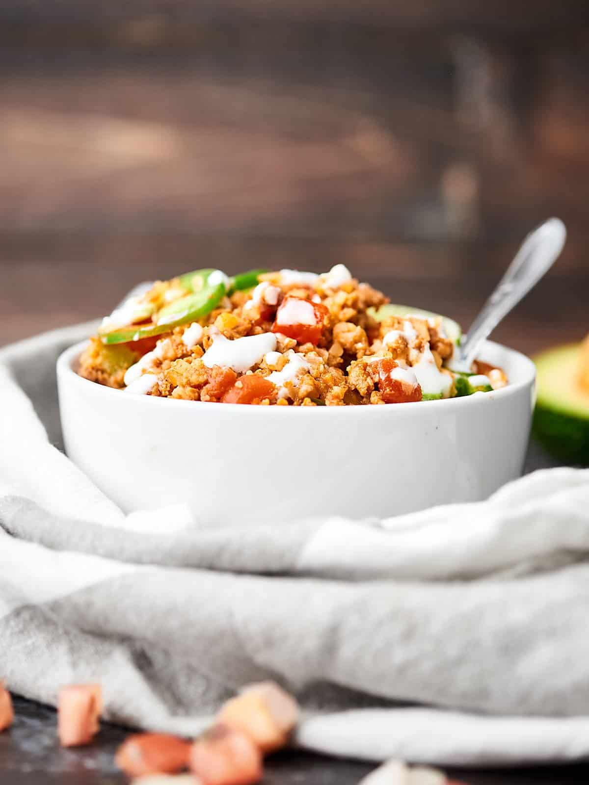 Taco Cauliflower Rice Skillet Recipe - Healthy, Low Carb, Gluten Free
