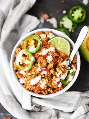 Taco Cauliflower Rice Skillet Recipe - Healthy, Low Carb, Gluten Free