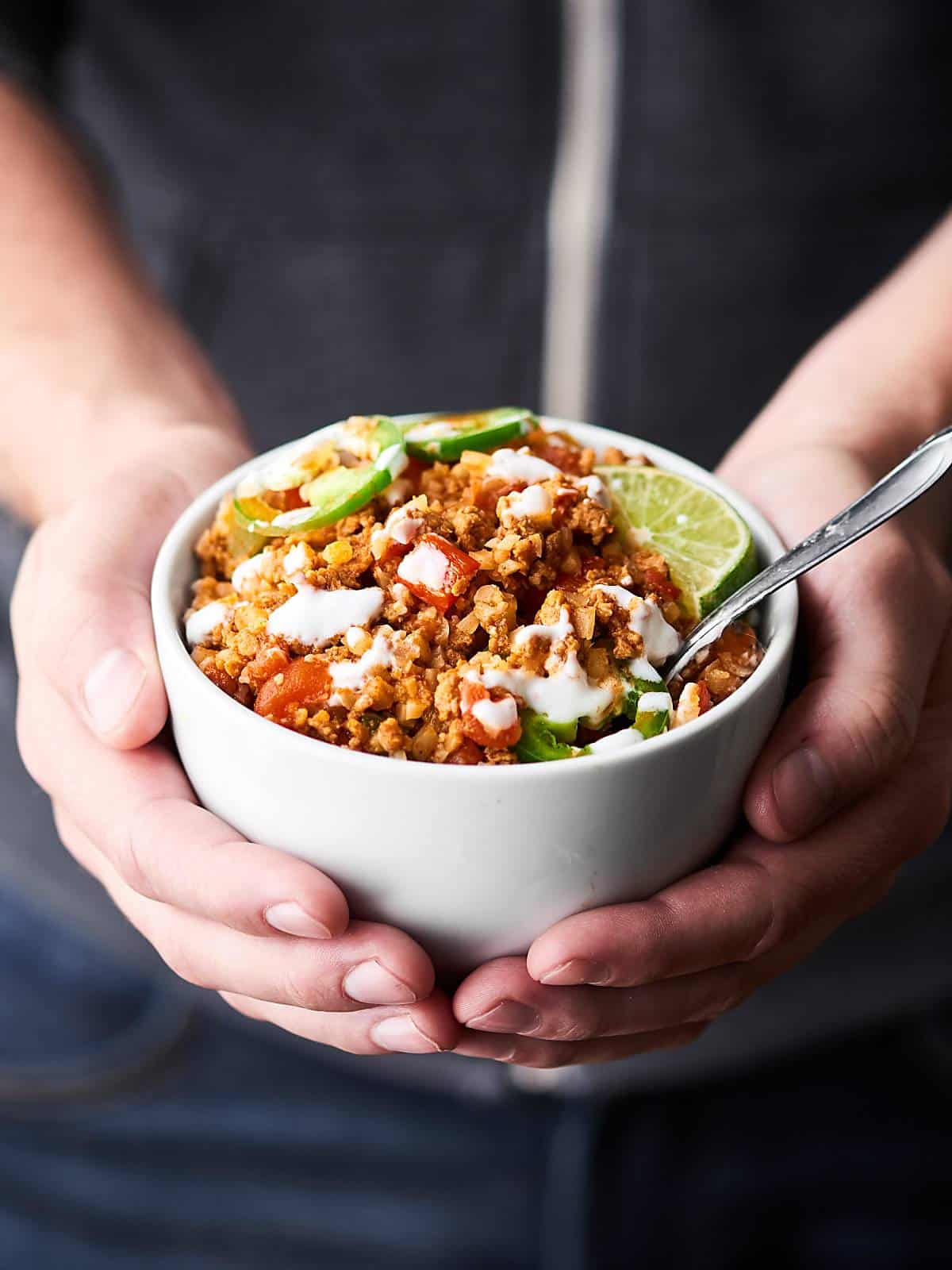 Taco Cauliflower Rice Skillet Recipe - Healthy, Low Carb, Gluten Free