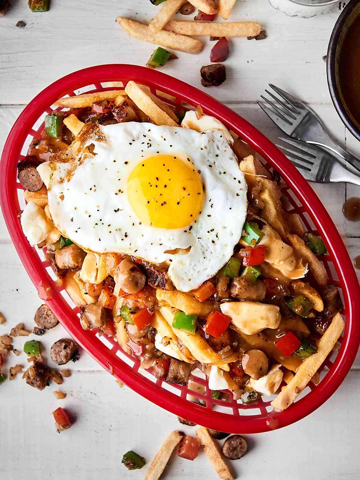 Breakfast Sausage Poutine Recipe w/ Homemade Gravy