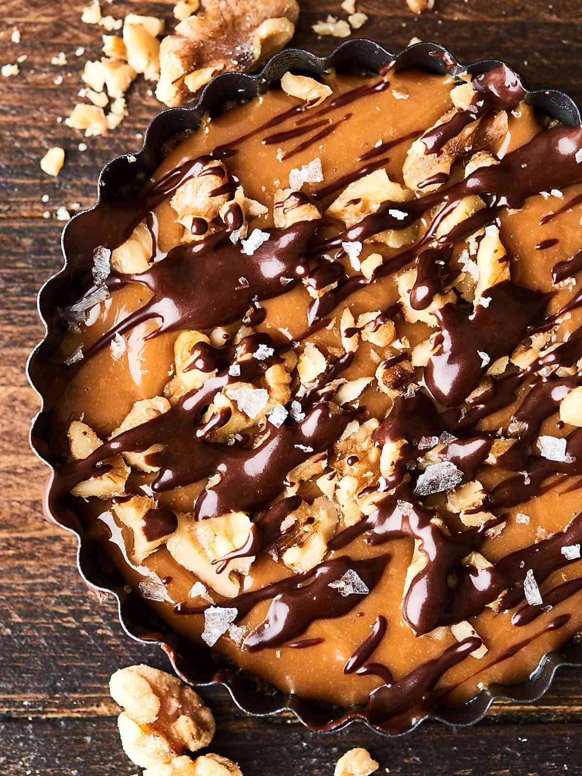 Easy Caramel Walnut Tarts Recipe NoBake Sweet & Salty Treat!