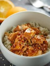 This Crockpot Orange Chicken is better than take out! It tastes better, is so much healthier, and is ridiculously easy to make. Orange chicken for the win! showmetheyummy.com #crockpot #orangechicken