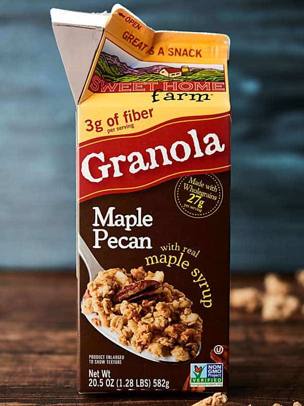 carton of maple pecan granola