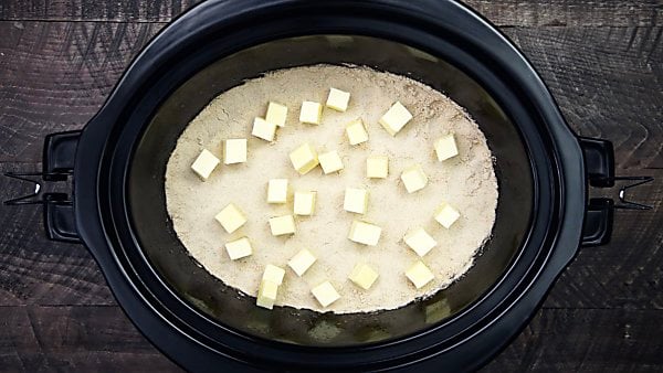 cubed butter in crockpot