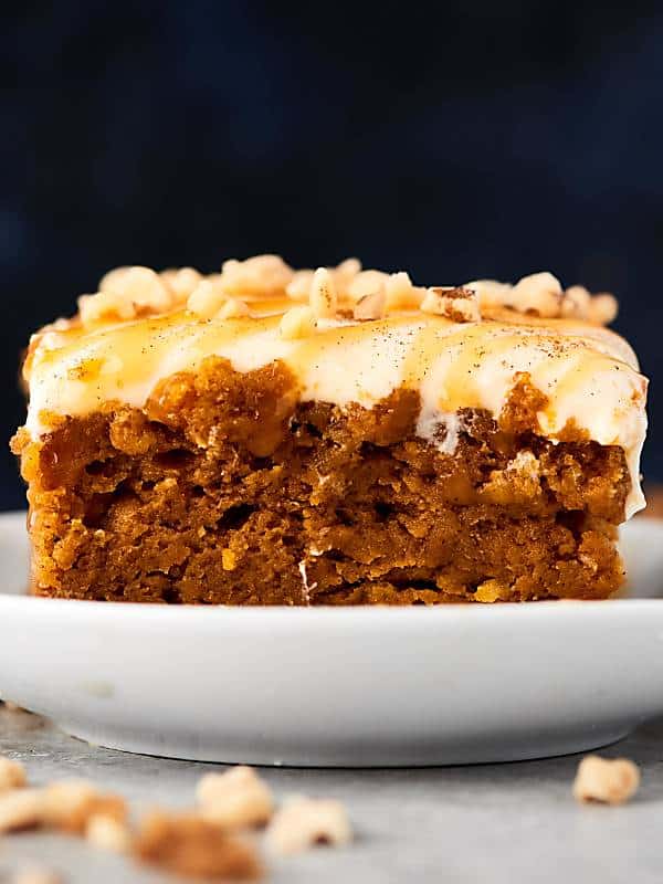 Pumpkin bar on a plate side view