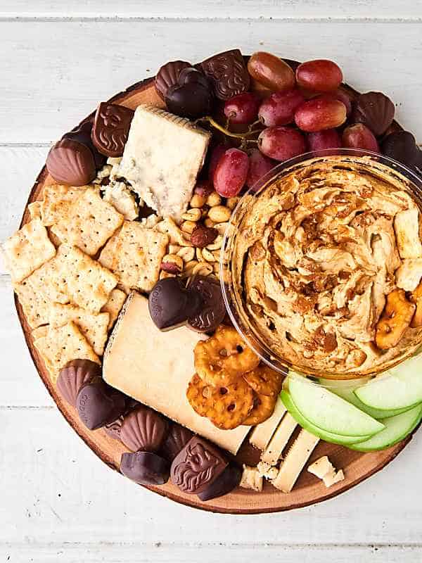 sweet and salty snack board above