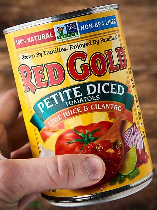 can of diced tomatoes held