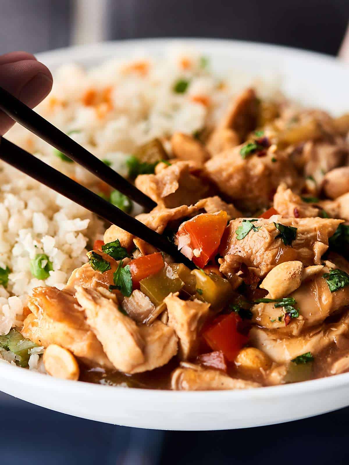 Slow Cooker Kung Pao Chicken Recipe - Easy & Healthy - 15-Minute Prep!