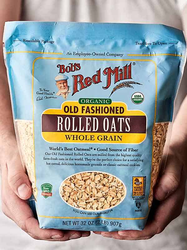 bag of rolled oats held