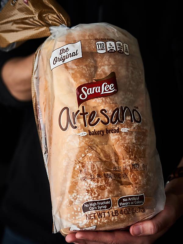 Sara Lee loaf of bread held